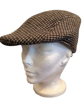 NEW Vintage Men’s Brown Ivy Cap Houndstooth Flat Cap Peaky Blinder Cabbie Hat